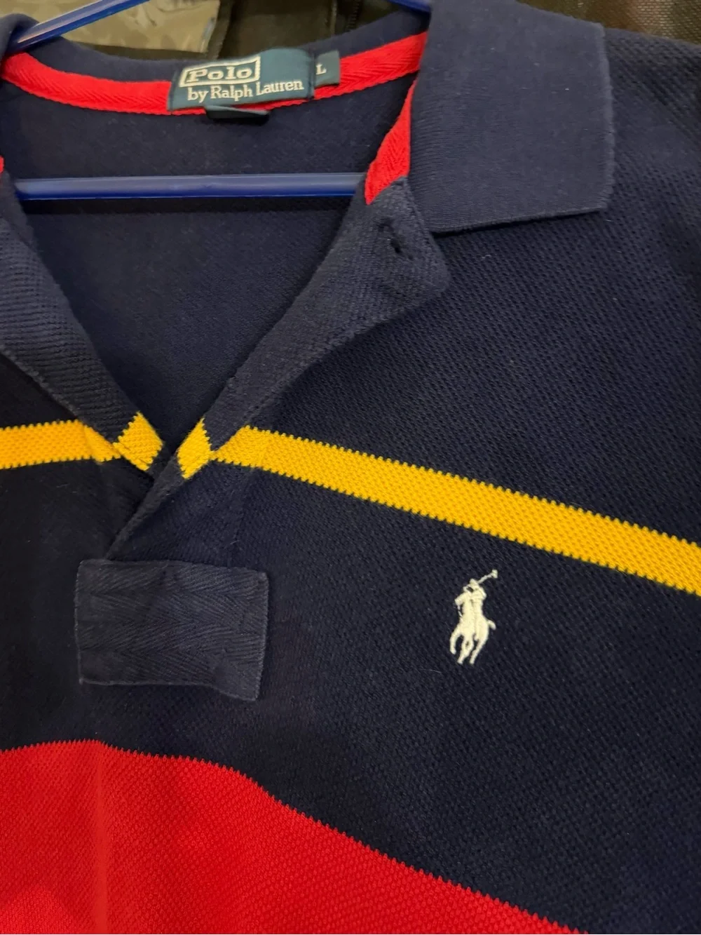 Ralph Lauren Polo Navy, Red & Yellow Striped